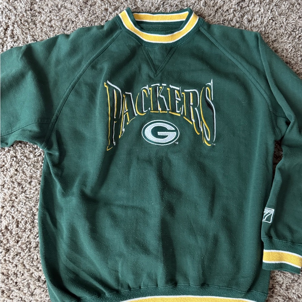 LOGO 7 Green and Yellow Crewneck Sweater